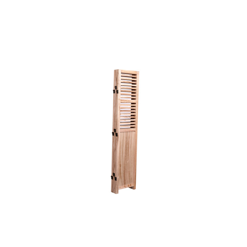 Paravent pliant en bois naturel à 6 panneaux, 210 cm (L) x 165 cm (H),