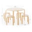 Nordic Toddler and Kids 5 Piece Round Table and Stool Set-610226602