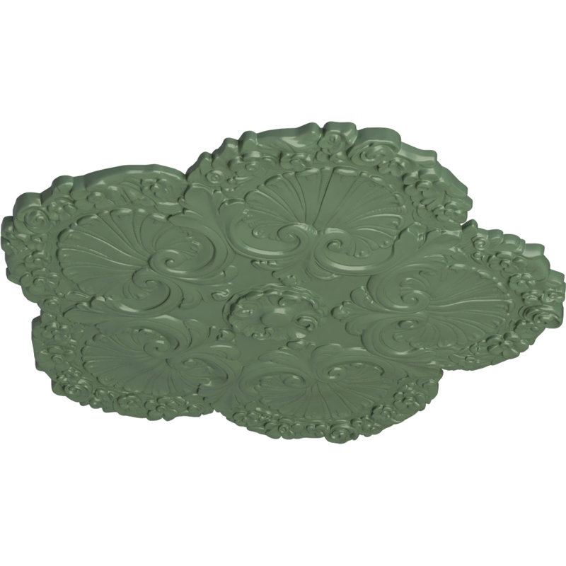 Médaillon de plafond valse Endurathane, l 24 po x H 20 1/2 po x P 1 1/8 po (convient aux auvents jusqu'à 5 1/4 po), fini craquelé acajou peint à la main