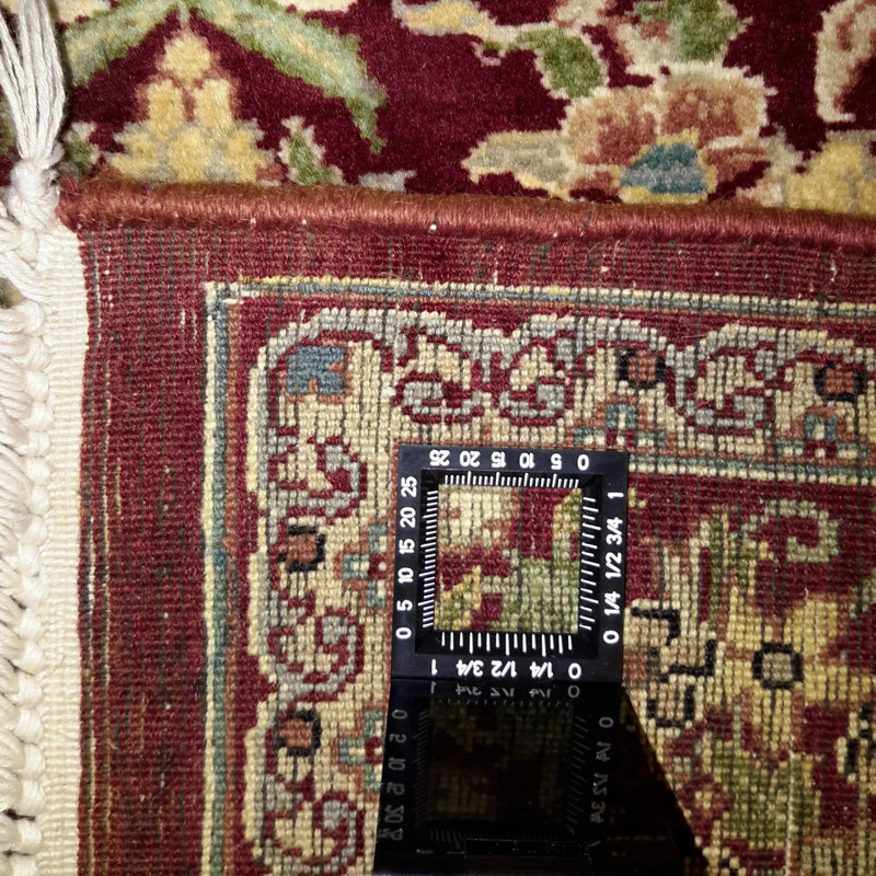 Tapis oriental rouge / brun / noir en laine et en coton fait à la main 4 pi x 6 pi Oriental