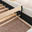 Élégante base de lit tapissier en chenille élégante, tête de lit courbée épaisse et pied de lit enveloppé, lit de plancher à profil bas, aucun sommier requis-1188601585-1188601587