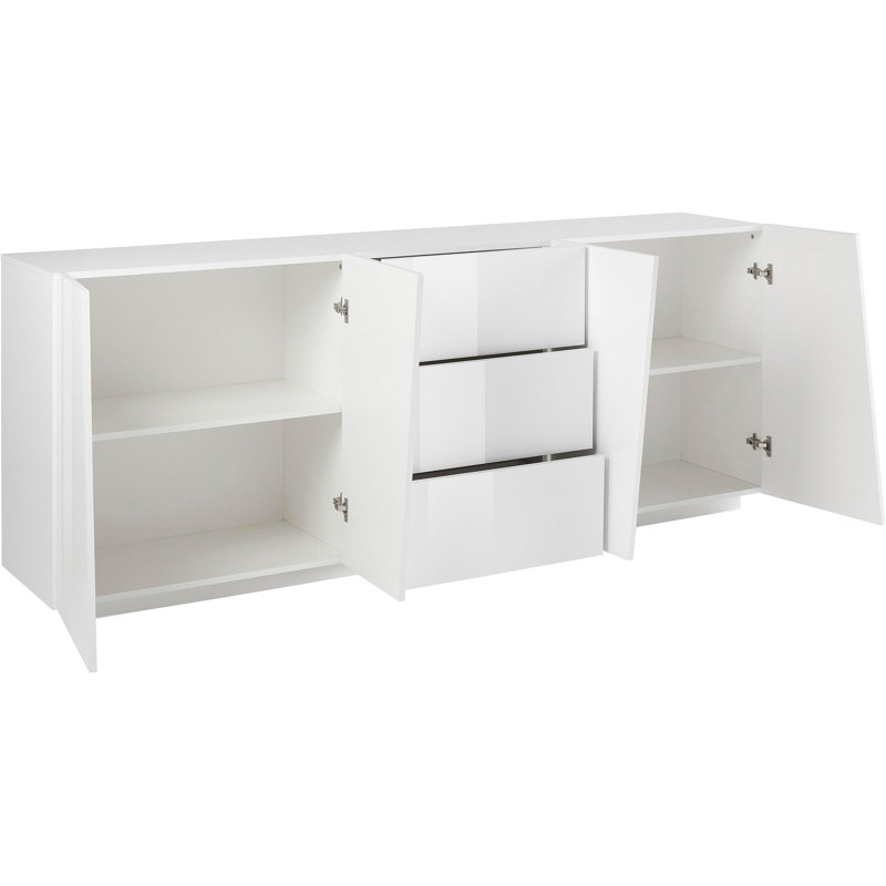 Bayonne 220cm Sideboard, White Glossy