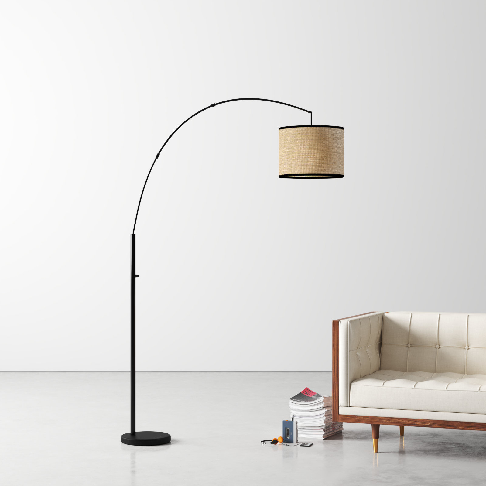 Felice 73.5'' Floor Lamp, Black, Beige