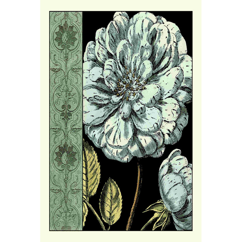 Nouveau floral bleu III, H 48 po x l 32 po