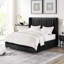 Structure de lit double avec tête de lit en velours côtelé et lattes en bois - aucun sommier noir requis pour un style grand lit-1305653479-1305653478