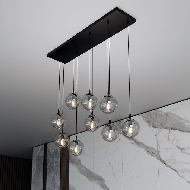 Cadesha 9 - Light Black Cluster Pendant, Graphite