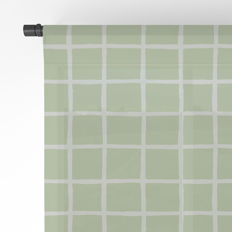 Brylen Sheer Curtain Pair, Green, 50" W x 96" L