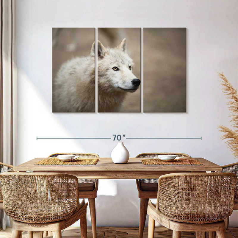 Brampt Arctic White Wolf, 36" H x 57" W