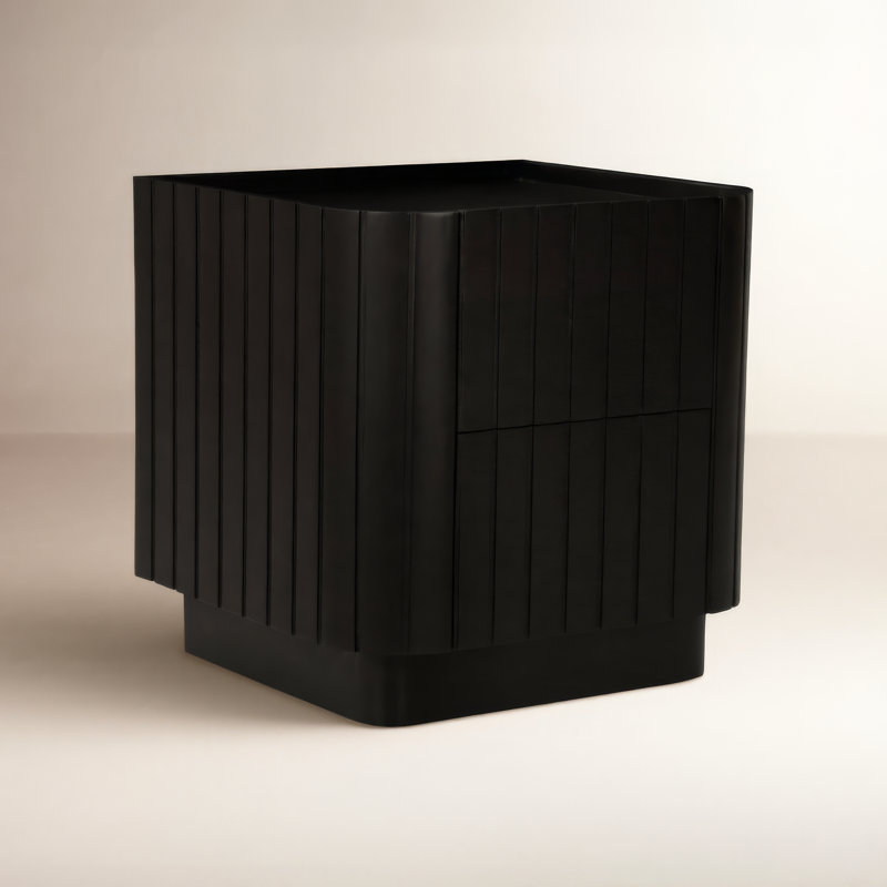Daley 20'' W Solid Wood Nightstand, Black