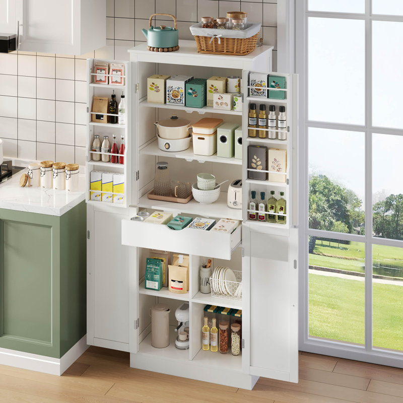 182cm Kitchen Pantry, White