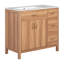 Meuble-lavabo contemporain, portes et tiroirs à fermeture en douceur, lavabo en céramique, tablette ajustable pour petits espaces de salle de bain, 2 portes, 3 rangements compacts