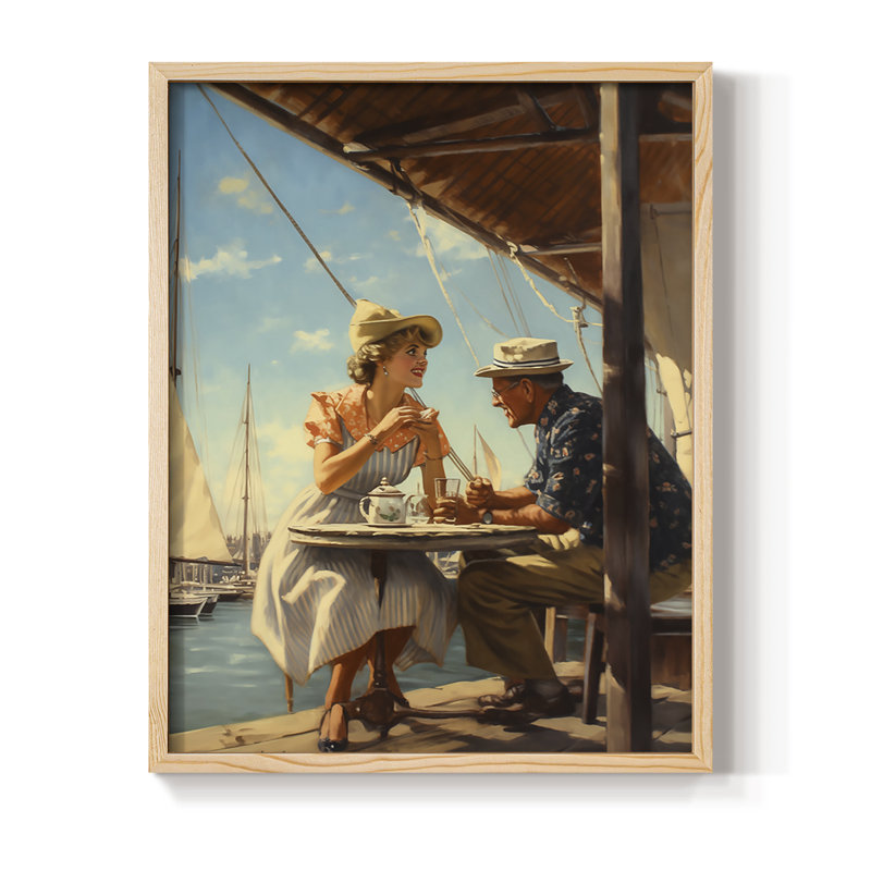 NAUTICAL Series DCXL, reproduction encadrée - bois massif, Naturel, H 21 po x l 17 po
