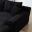 Méridienne 87 po, 87 po, sans assemblage, canapé-lit contemporain moelleux pour la vie intérieure, velours côtelé noir, 2 sièges, dossier rembourré, sans accoudoirs, grand et doux