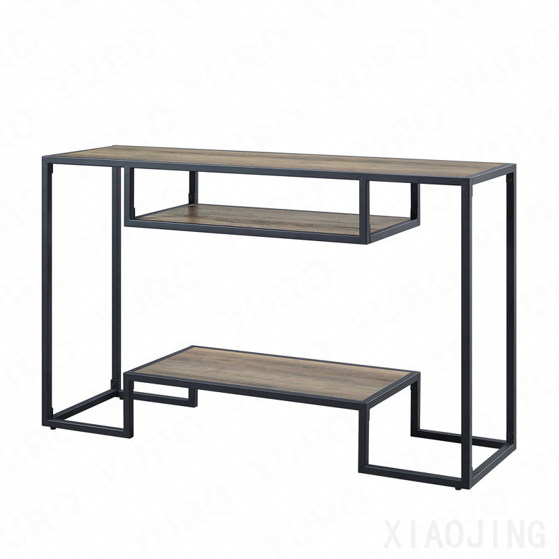 Sofa Table, Idella Rustic Oak & Black Finish