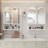 23.62" Modern Double-Arched Mirror Cabinet,2 Doors Medicine Cabinet, Metal Wall Cabinet With Adjustable Shelves And Towel Rack, Mirror Cabinet With Storage For Bathroom, Living Room And Bedroom, White-55385466