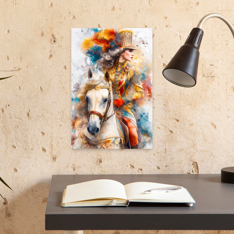 Art dramatique abstrait chevalier Regal, 18" H x 12" W