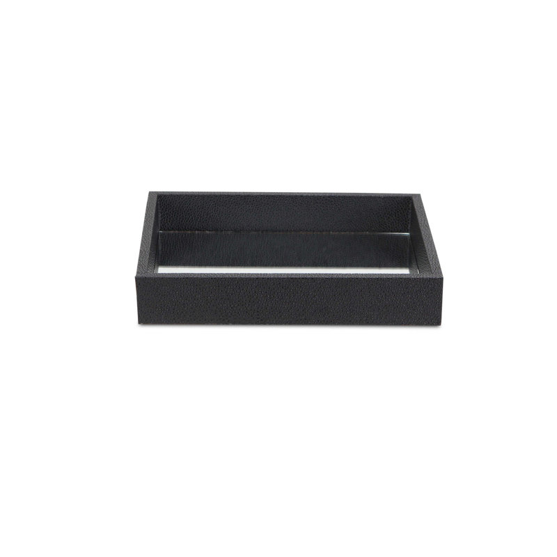 Plateau miroir Shagreen, Noir