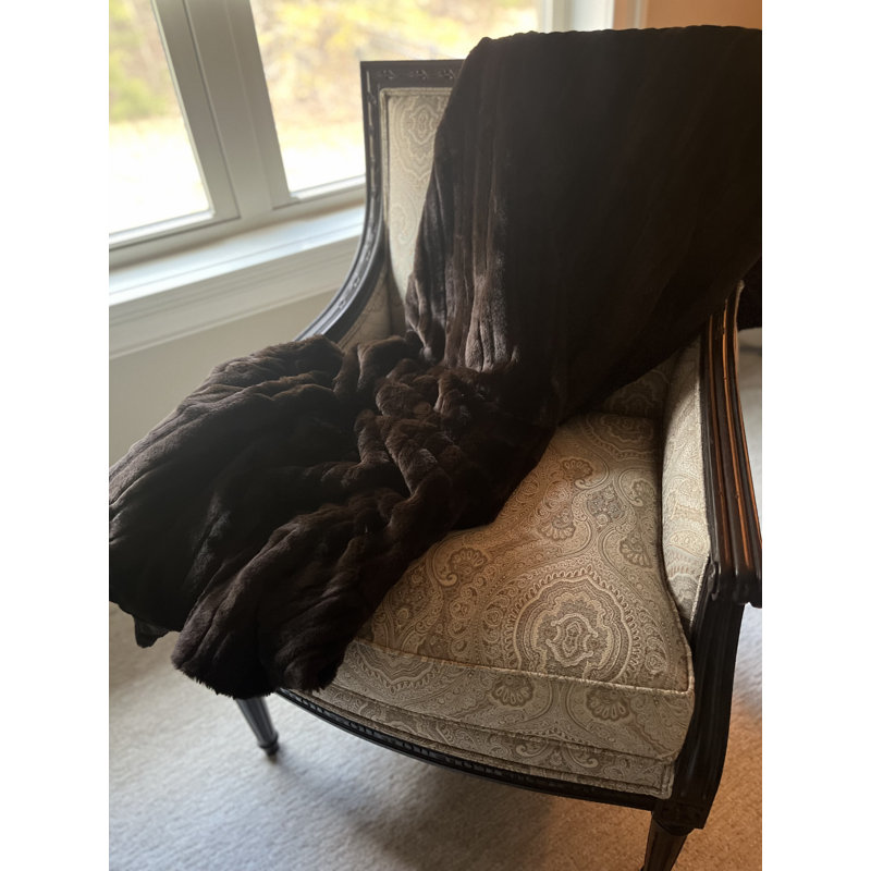 Thomas Collection® Dark Brown Espresso Double-sided Super Soft Luxe Cuddle Throw Blanket in Assorted Sizes, 58" W x 60" L