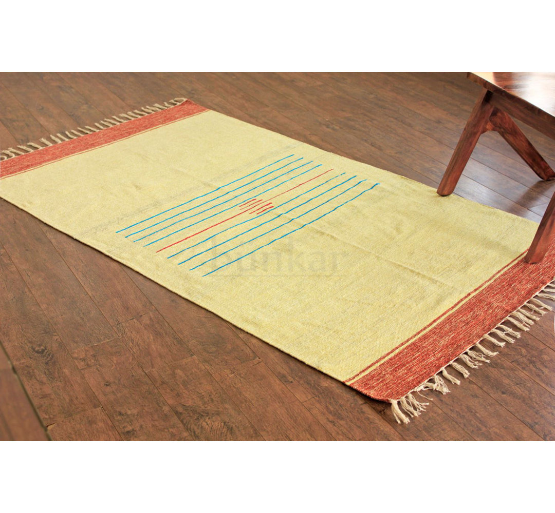 Donohoo Handwoven Reversible Cotton Brown Rug