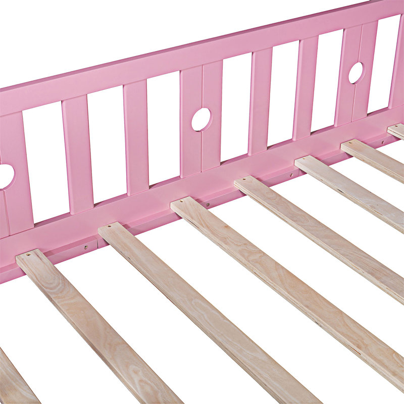 Lit plateforme simple en bois multifonctionnel, Rose