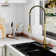 Spring Pull Down Sprayer Kitchen Faucet with Dual-Function Spray Head and Deck Plate