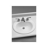Commercial Cotton Vitreous China Oval Drop-In Bathroom Sink with Overflow