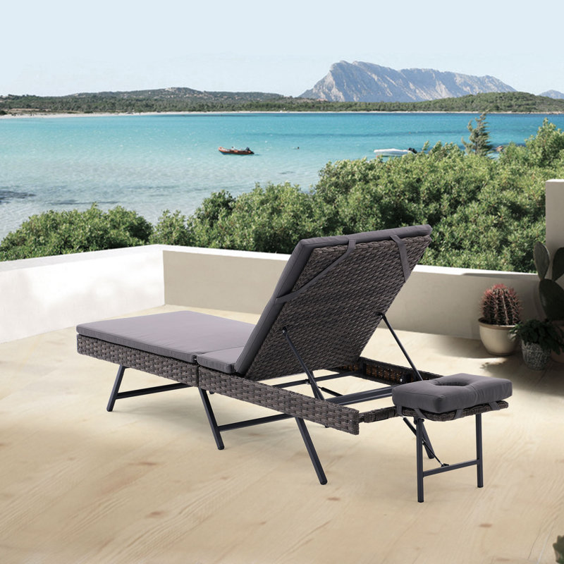 Chaise longue d'extérieur Kaityn, Taupe