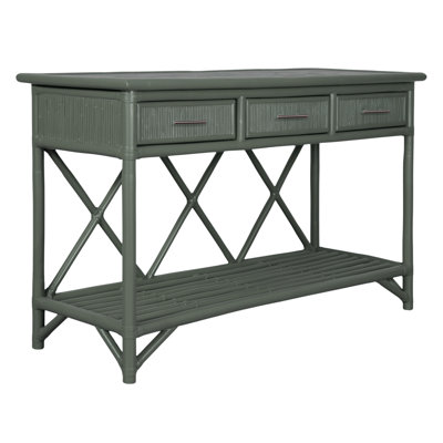 54'' Wide 3 Drawer Rattan Wood Sideboard