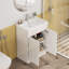 Meuble-lavabo compact compact avec lavabo, panneau de fibres à densité moyenne blanc brillant pour petits espaces