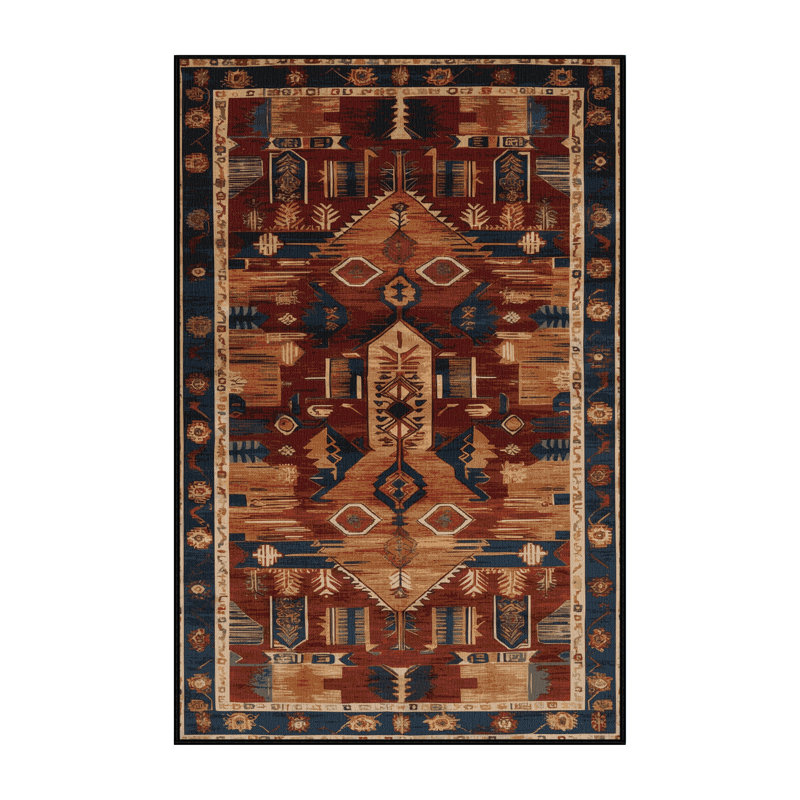 Tapis brun turc lavable à la machine, Rectangulaire 2 pi x 3 pi