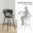 28" Swivel Bar Stools Set Of 2 – Faux Leather Counter Stools With Woven Backrest, Metal Base & Footrest-1209403224