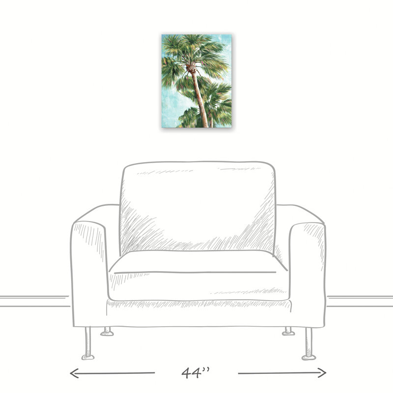 « tropical palm trees », impression sur toile, H 16 po x l 12 po x P 1,25 po