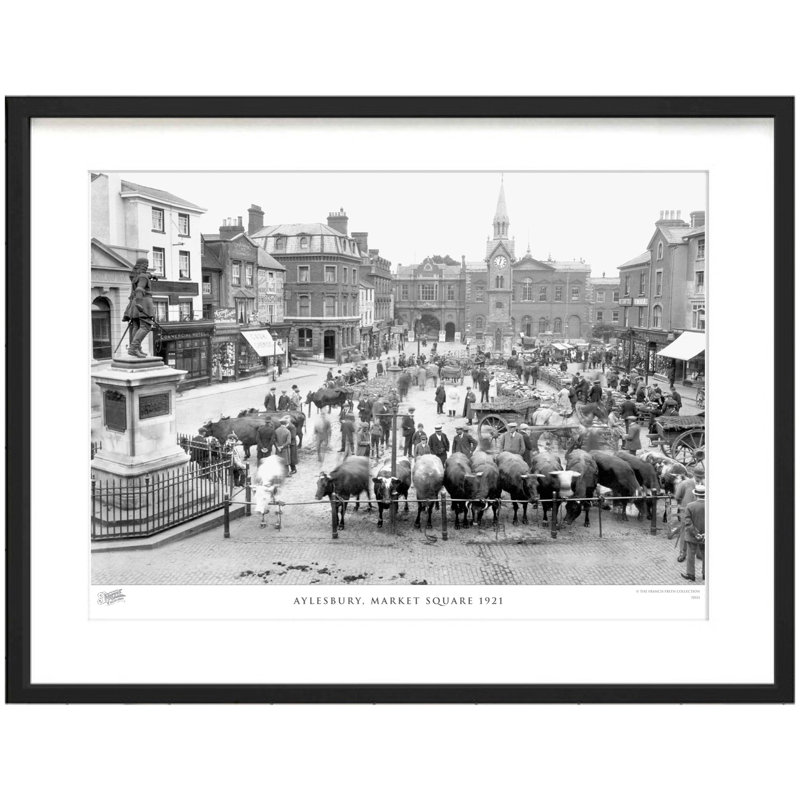 Aylesbury, Market Square 1921 by Francis Frith - Single Picture Frame Print, 45cm H x 60cm W x 2.3cm D