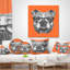 Coussin bouledogue anglais avec verres