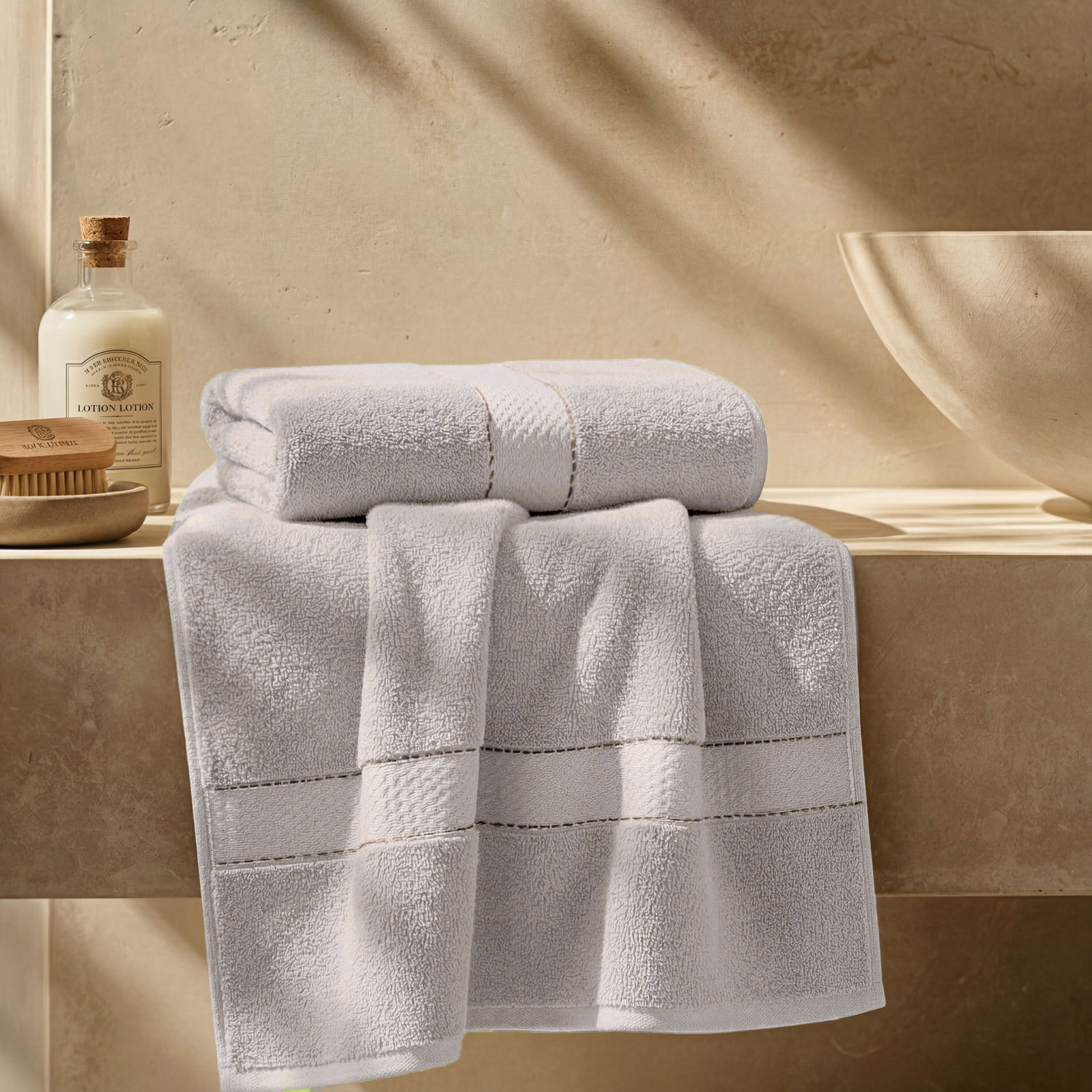 Niles Giza Cotton Bath Towel Set, Platinum