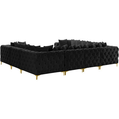 Kiyanah Velvet U-Shaped Sectional Symmetrical
