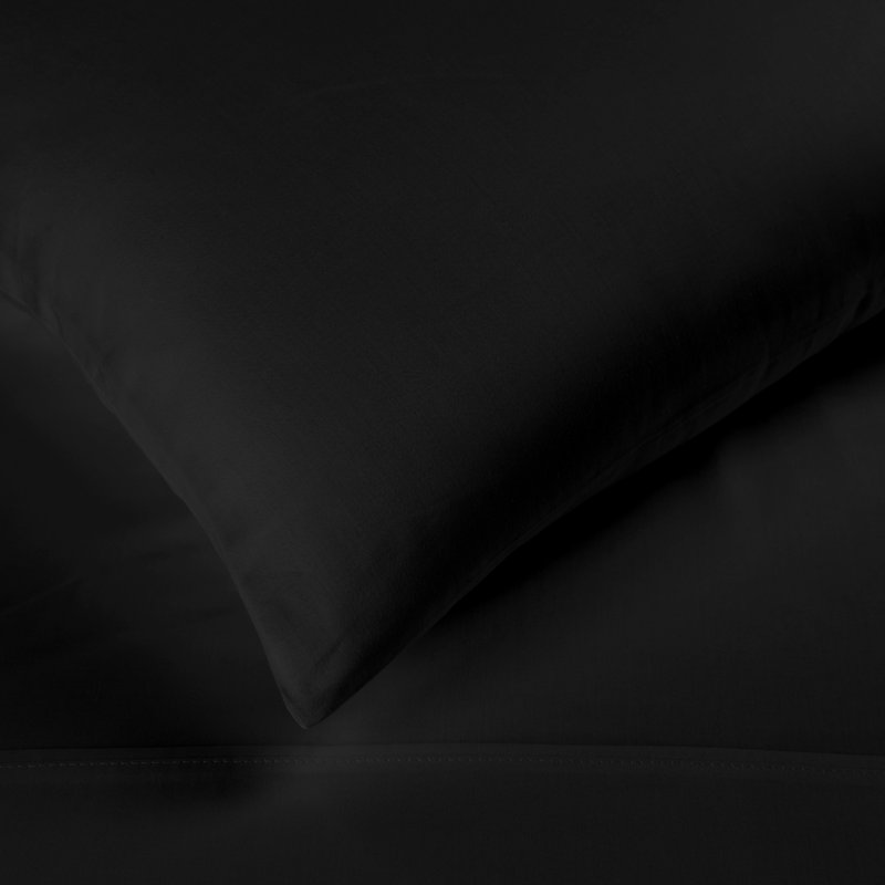 Luxurious Black Egyptian Cotton Deep Pocket Queen Sheet Set