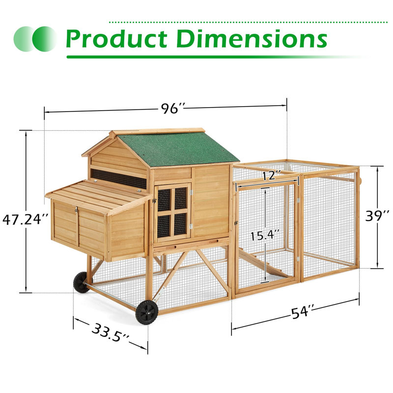 Datavian 27.39 ft² Chicken Coop with Roosting Bar