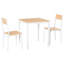 Ensemble de table de salle à manger 3 pièces en bois avec 1 table et 2 chaises et une structure en métal robuste pour les petits espaces