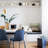 Annunziata Dining Chairs - Modern Stackable Plastic Chairs with Chrome Metal Legs & Solid Back - Set of 4 Kitchen & Dining Room Chairs, Blue-323394011