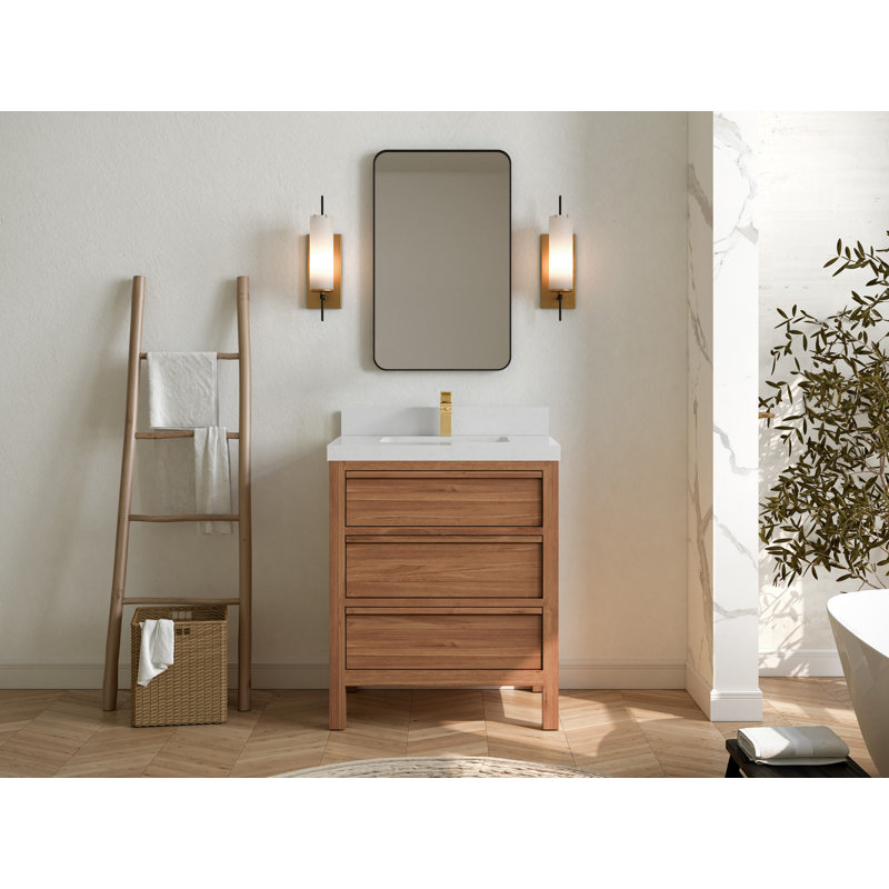 Teck Elizabeth 30 po X P 22 po De salle de bain, Quartz de Carrare