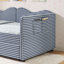 Lit gigogne avec rangement, lit de jour moderne en bois et bois aggloméré Gingham