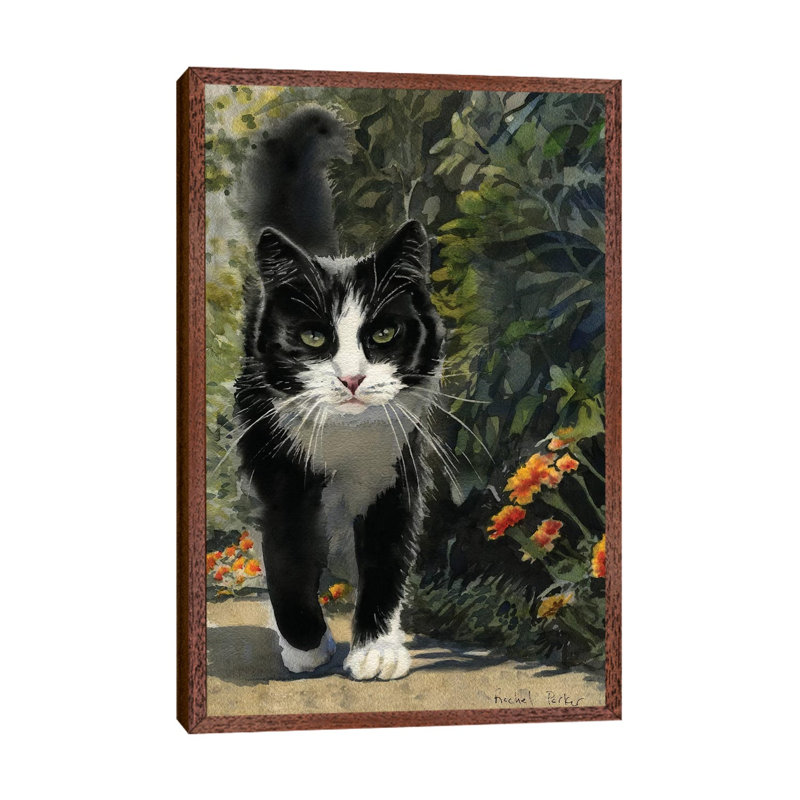 Tuxedo Stroll 1 Piece Painting on Canvas, 66.04cm H x 45.72cm W x 3.81cm D, Classic Brown Wood Framed