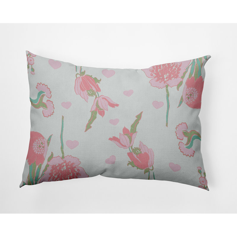 Coussin décoratif en polyester floral, H 14 po x l 20 po, Rectangulaire