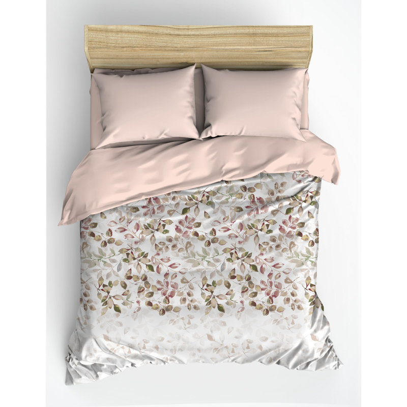 Beige Ranforce Super King Quilt Cover Set, 102.4 x 86.6 inches | 100% Cotton, 145 Thread Count, Machine Washable | Includes 2 Pillowcases (19.7 x 31.5 inches) | Stylish Pigment Printing, Easy Button Closure