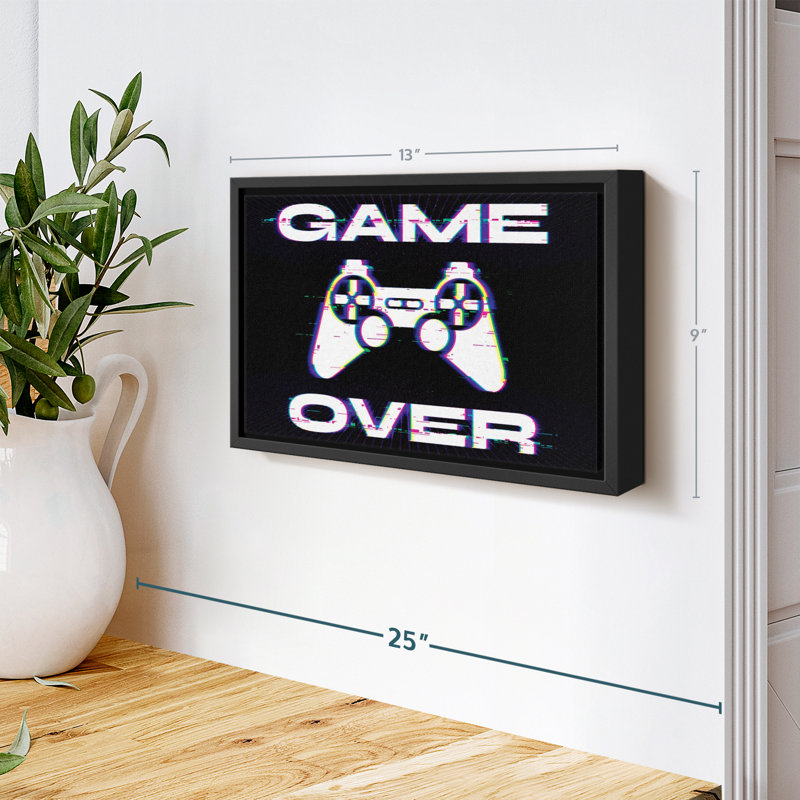Game Over Glitch Canvas Print, 9" H x 13" W
