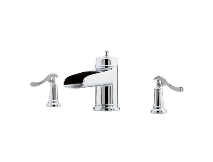 Ashfield Deck Mounted Roman Tub Faucet Trim, Polished Chrome