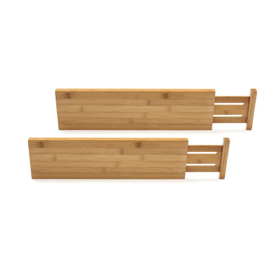 Bamboo Deep Kitchen Drawer Dividers, Set Of 2