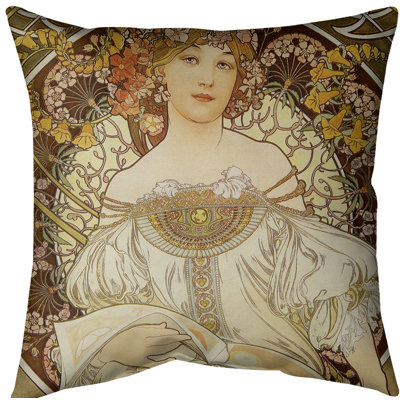 Oreiller en dollar alphonse mucha bougon reading