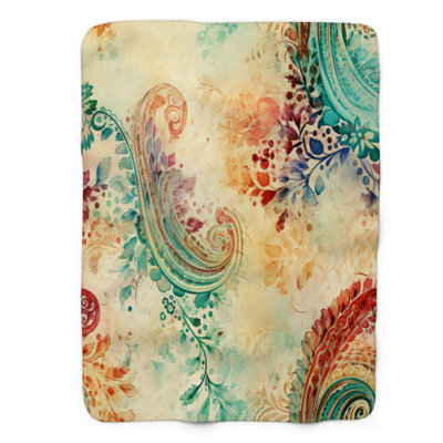 Motifs artistiques - couverture en sherpa de qualité supérieure 1 pièce